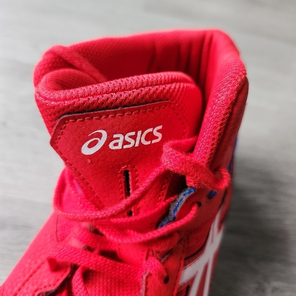 Asics matflex 6 boxing shoes men size 12 red & blue wrestling gym training main image 9